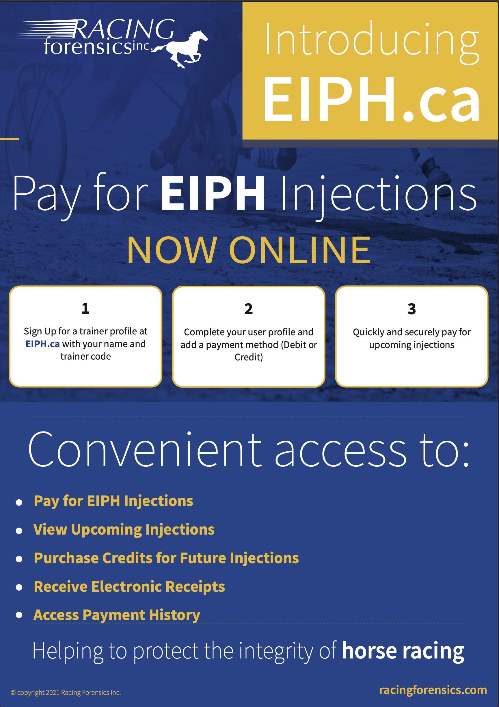 Racing Forensics EIPH payments PDF